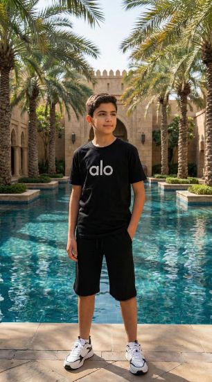 صورة طقم ولادي قطني من قطعتين.